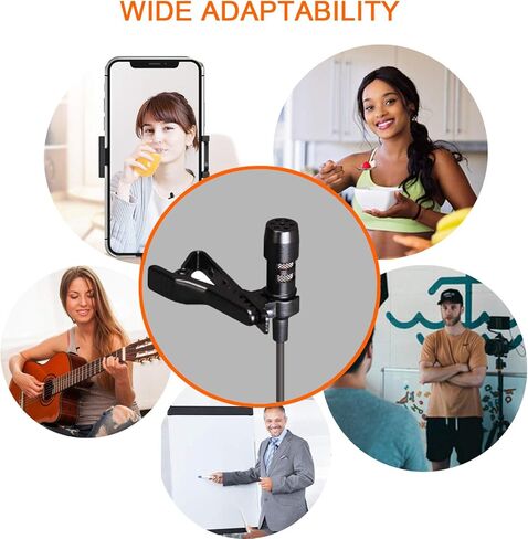 اس تي اي كيو ميكروفون لافالير احترافي مكثف متعدد الاتجاهات - ميكروفون جاك 3.5 ملم - مثالي لتسجيل اليوتيوب والمقابلات والفيديو (مناسب للايفون / اندرويد / الكمبيوتر / الكاميرا) in Kuwait