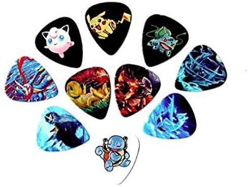 Pokiemun Guitar Picks (10 medium picks in a packet) - Includes Pika'chu and many other cute characters in Saudi Arabia