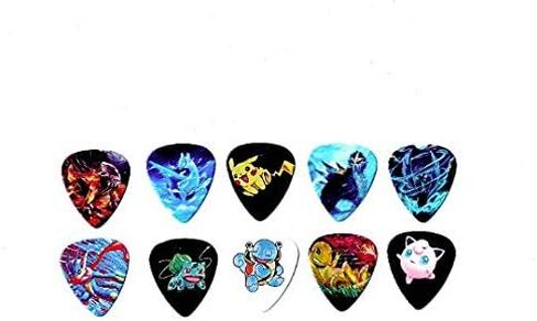 Pokiemun Guitar Picks (10 medium picks in a packet) - Includes Pika'chu and many other cute characters in Saudi Arabia