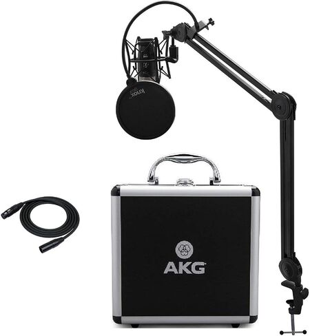AKG ميكروفون مكثف P420 مع حامل نوكس ستوديو وفلتر بوب وكابل اكس ال ار in Kuwait