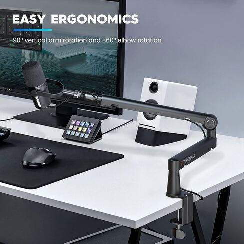 ذراع ميكروفون THRONMAX Twist S6، حامل ميكروفون منخفض المستوى مع إدارة الكابلات، مشبك مكتب، تركيب متعدد الاستخدامات، ذراع ميكروفون معدني بالكامل وقابل للتعديل بالكامل للبث والألعاب والمكتب المنزلي، عالمي in Kuwait