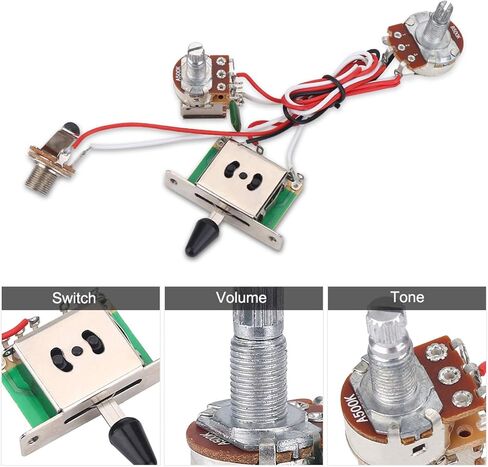 سهلة التركيب من Crisis، مجموعة أدوات أسلاك كهربائية سلكية مسبقًا، مجموعة أحزمة أسلاك الجيتار، صيانة التقاطات منخفضة الضوضاء للتوصيل بالجيتار الكهربائي in Kuwait