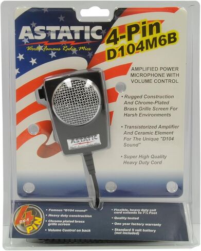 Astatic 302-10005 D104M6B تضخيم السيراميك الطاقة 4-Pin CB ميكروفون و Uniden BWZG1889001 6-Pin إلى 4-Pin CB ميكروفون محول in Kuwait