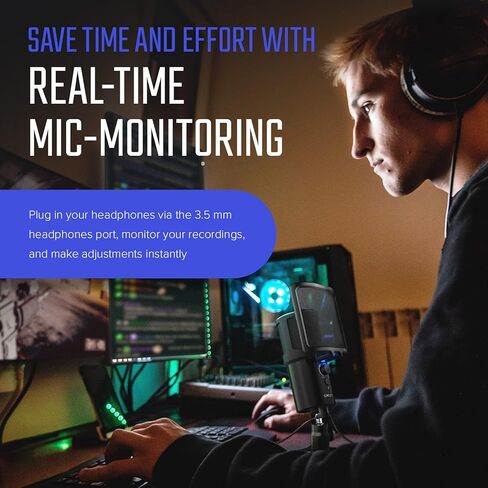 Creative Live! Mic M3 24-bit/96kHz USB Microphone with Cardioid/Omni Polar Patterns, Mic-Monitoring, Mute Button, Detachable Pop Filter/Table Stand in Kuwait