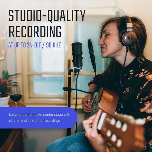 Creative Live! Mic M3 24-bit/96kHz USB Microphone with Cardioid/Omni Polar Patterns, Mic-Monitoring, Mute Button, Detachable Pop Filter/Table Stand in Kuwait