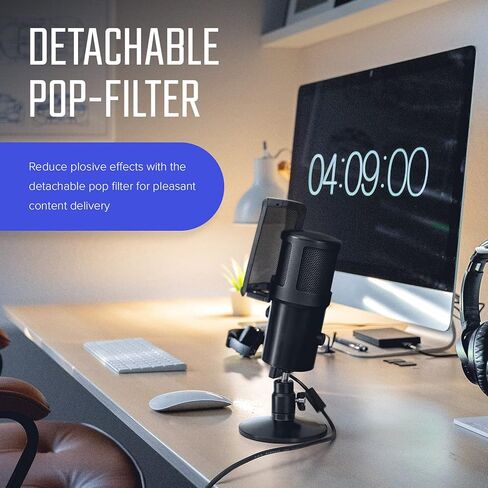 Creative Live! Mic M3 24-bit/96kHz USB Microphone with Cardioid/Omni Polar Patterns, Mic-Monitoring, Mute Button, Detachable Pop Filter/Table Stand in Kuwait