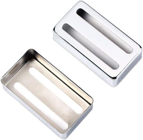 TUOREN 2Pcs Copper Two Slot Style Frame Humbucker Pickup Cover for Strat Electric Guitar Parts (Black) in Saudi Arabia