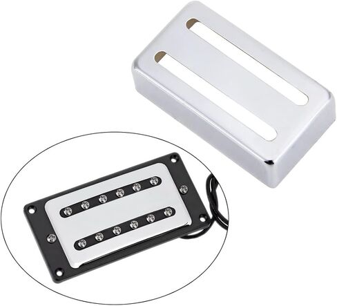 TUOREN 2Pcs Copper Two Slot Style Frame Humbucker Pickup Cover for Strat Electric Guitar Parts (Black) in Saudi Arabia