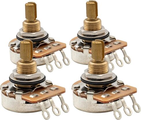 Musiclily Pro A250K Full Brass Inch Sized Fine 24-Spline Split Shaft Pots Audio Taper Potentiometers for USA Electric Guitar Bass (Set of 3) in Kuwait