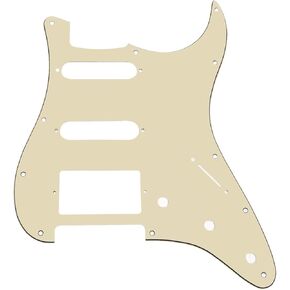 لوحة خدش جيتار Yootones ذات 11 فتحة HSS Pickguard متوافقة مع استبدال الجيتار ذو النمط الحديث الأمريكي/المكسيكي (3 طبقات بيضاء)