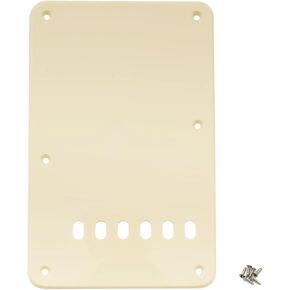 Musiclily 6 Hole Strat Back Plate Vintage ST Tremolo Cavity Cover Backplate for Fender American/Mexican Standard Stratocaster Modern Style Electric Guitar,1Ply Black in Kuwait