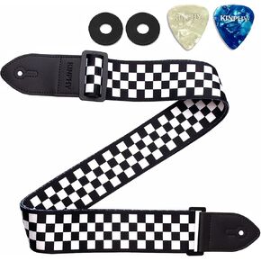Guitar Strap, Acoustic Guitar Strap, Electric Bass Guitar Strap Includes Guitar Picks Strap Locks Leather Ends