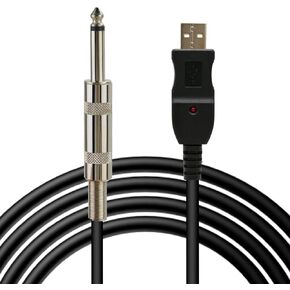 VAlinks USB Guitar Cable, USB Guitar Cord Male to 6.35mm 1/4" Mono Male Electric Guitar Cable, Computer Audio Connector Cord Adapter for Music Instrument Recording Singing (3m/10ft) in Kuwait