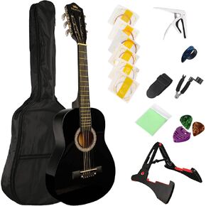 BESYOU Acoustic Guitar 38" Wood Guitar with starter kit-Travel Gig Bag, Tuner,guitar pick with Beginner Set for Kids/Adults -Natural