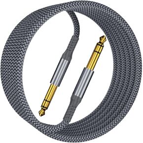 Itramax 1/4 Inch TRS Interconnect Cable (20ft),Straight 6.35mm Male Jack Stereo Audio Instrument Cord,6.35 Quarter Balanced Compatible for Electric Guitar,Bass,Keyboard,Mixer,Amplifier,Amp,Speaker
