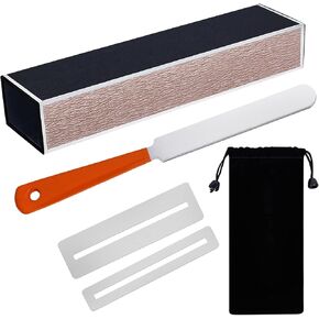 Guitar Fret Sanding Leveler Beam Leveling Bar with Self-adhesive Sandpaper, Fingerboard Guard Protectors, Replacement Sanding Paper, Guitar Fingerboard Luthier Tools for Guitar Bass