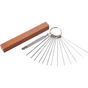 مجموعة مبرد سرج جسر الجيتار، 13 مبرد من الفولاذ المقاوم للصدأ بأحجام مختلفة مع حجر طحن للجيتار الصوتي الكهربائي القيثارة والجيتار والبانجو والمندولين (أخضر) in Kuwait