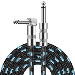 كابل جيتار SDYQD بطول 10 أقدام - 1/4 بوصة كبل أدوات ذهبي بزاوية قائمة - سلك جيتار كهربائي عالي الجودة وكابل أمبير - كابل أدوات كهربائية Pro Audio in Kuwait