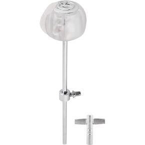 Drum Stick Beater Red Stainless Steel Handle Felt Hammer Head Drum Pedal Beater with Drum Key for Bass Drum Pedal (White)