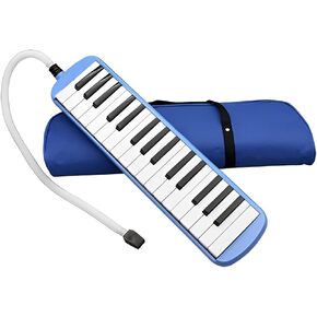 Melodica 32 Key Pianica Portable with Carrying Bag Short and Long Mouthpieces for Beginners Kids Gift