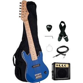 رابتور مجموعة جيتار كهربائي EP3 مقاس 30 انش للاطفال مقاس 1/2 مع مضخم صوت محمول 3 واط وشنطة جيتار وحزام وكابل وريشة رابتور - ازرق in Kuwait