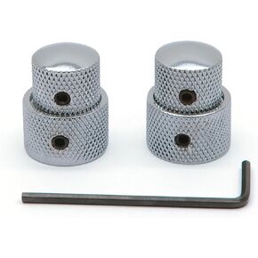 2PCS Guitar Dual Concentric Stacked Control Knobs Sets Metal with Wrench Replacement for Electric Guitar Bass (Black)