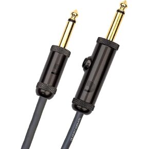 D'Addario Accessories Guitar Cable - Guitar Lead - Optimal Signal Transfer, Corrosion Resistance - 1/4 Inch Male to 1/4 Inch Male - Mute Switch - 20 Feet/7.62 Meters - Straight Ends - 1 Pack
