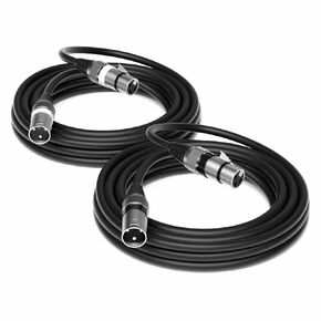كابل ميكروفون Dacimora 2 Pack 25FT XLR، متوازن بالكامل، للميكروفون، الخلاط، استوديو التسجيل (2Pack، 25FT) in Kuwait