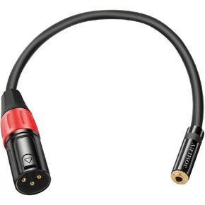 JOMLEY 1/8 to XLR Cable, Balanced 3.5mm Female to XLR Male Stereo Audio Adapter, 1/8" TRS to XLR Male Connector Converter Interconnect Cable - 1ft in Kuwait