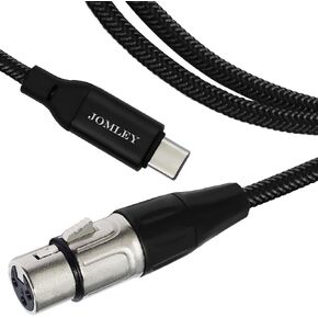 كابل JOMLEY USB C إلى XLR، كابل ميكروفون USB من النوع C إلى XLR أنثى، كابل استوديو توصيل وتشغيل ميكروفون لتسجيل الصوت، الكاريوكي، البث المباشر - 10 قدم/3 متر in Kuwait
