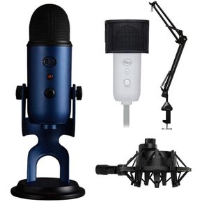 بلو مايكروفونز ميكروفون USB من يتي (ازرق داكن) مع حزمة ملحقات (4 عناصر) in Kuwait