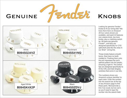 ToneShaper Fender Knob Set, Strat, Aged White in Kuwait