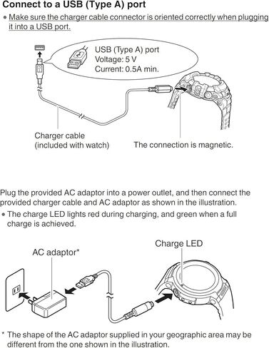 كابل شاحن لسلسلة كاسيو جي شوك جي سكواد برو GSW-H1000 وWSD in Kuwait