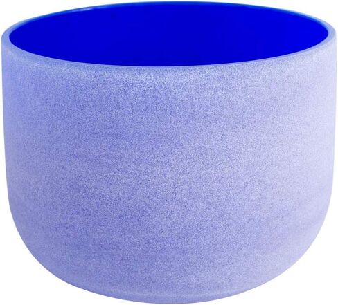 432Hz Perfect Pitch G Note Throat Chakra Blue Colored Frosted Quartz Crystal Singing Bowl 8 inch Carrier bag included in Saudi Arabia