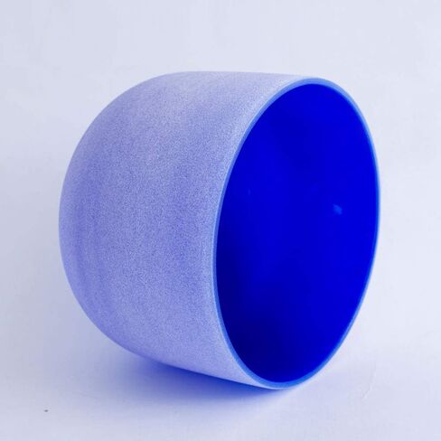 432Hz Perfect Pitch G Note Throat Chakra Blue Colored Frosted Quartz Crystal Singing Bowl 8 inch Carrier bag included in Saudi Arabia
