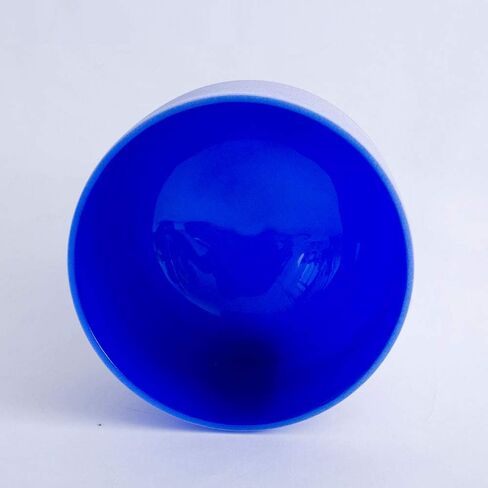 432Hz Perfect Pitch G Note Throat Chakra Blue Colored Frosted Quartz Crystal Singing Bowl 8 inch Carrier bag included in Saudi Arabia