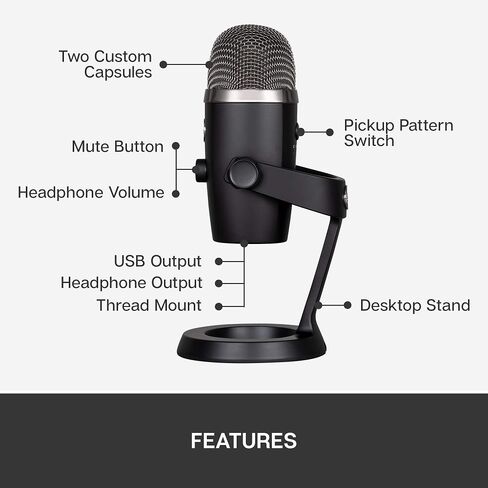 Blue Yeti Nano Premium USB Mic for Recording and Streaming - Blackout (Renewed) in Saudi Arabia