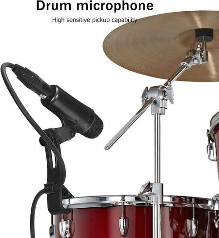 Tiwastage 7 Piece Dynamic Wired Drum Microphone Kit (Whole Metal) - Kick Bass, Tom/Snare & Cymbals Mic Set - for Drums, Vocal, Other Instrument - Complete with Thread Clip, Inserts, Mics Holder & Case in Saudi Arabia