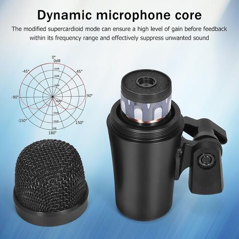 Tiwastage 7 Piece Dynamic Wired Drum Microphone Kit (Whole Metal) - Kick Bass, Tom/Snare & Cymbals Mic Set - for Drums, Vocal, Other Instrument - Complete with Thread Clip, Inserts, Mics Holder & Case in Saudi Arabia