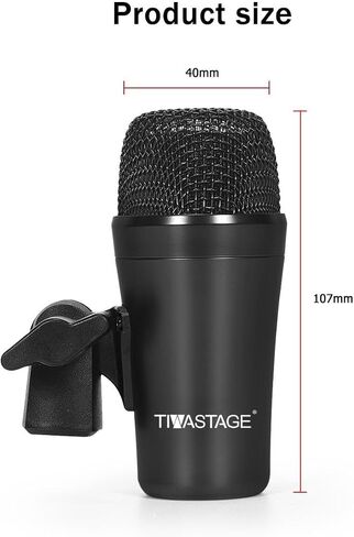 Tiwastage 7 Piece Dynamic Wired Drum Microphone Kit (Whole Metal) - Kick Bass, Tom/Snare & Cymbals Mic Set - for Drums, Vocal, Other Instrument - Complete with Thread Clip, Inserts, Mics Holder & Case in Saudi Arabia