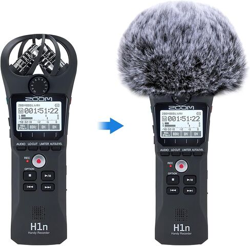 YOUSHARES Zoom H1n & H1 مسجل رغوة الزجاج الأمامي، غطاء الرياح مرشح بوب يناسب Zoom H1n مسجل محمول مفيد (2 قطعة) in Kuwait