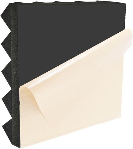 BEIYINBY 12 Pack Self-Adhesive Acoustic Foam Soundproof Panels,Pyramid 2"X 12" X 12" for Studio Sound Absorption Treatment Noise Deadening Sound Insulation Padding,25kg/m³ High Density/Fire in Kuwait