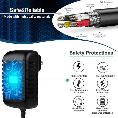 محول تيار متردد CJP-Geek متوافق مع Yamaha PSR-73 PSR-75 PSR-78 PSR-6 PSR-31 PSR-28 PSR-280 PSR-273 مزود سلك الطاقة للوحة المفاتيح الكبرى المحمولة in Kuwait