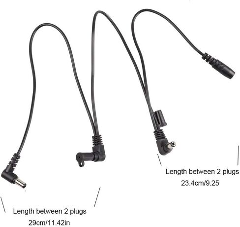 Daisy Chain 1 to 3/4/5 Ways Guitar Effects Pedal Power Supply Cable for 9V DC Adapter Plug (U.S.-Gauge Power Supply + 1 to 3 Way) in Saudi Arabia
