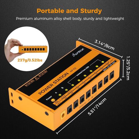 مزود طاقة لدواسة الجيتار - 8 مخارج تيار مستمر معزولة لدواسة تأثير 9 فولت/12 فولت/18 فولت 200 مللي أمبير، مزود طاقة لوحة الدواسة مع دائرة كهربائية قصيرة ذكية وحماية من التيار الزائد in Kuwait