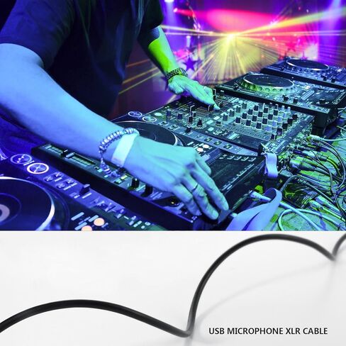 نيوبيب كيبل ميكروفون USB، 3 دبابيس USB ذكر الى XLR انثى، كيبل وصلة ميكروفون ستوديو صوت، محول اسلاك للميكروفون او تسجيل غناء الكاريوكي، 3 متر (كيبل ميكروفون USB) in Kuwait