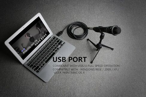 نيوبيب كيبل ميكروفون USB، 3 دبابيس USB ذكر الى XLR انثى، كيبل وصلة ميكروفون ستوديو صوت، محول اسلاك للميكروفون او تسجيل غناء الكاريوكي، 3 متر (كيبل ميكروفون USB) in Kuwait
