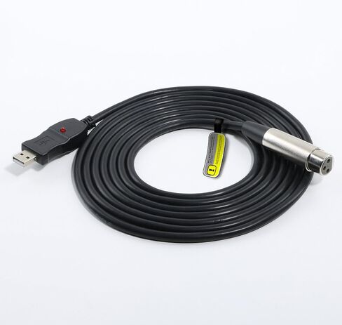 نيوبيب كيبل ميكروفون USB، 3 دبابيس USB ذكر الى XLR انثى، كيبل وصلة ميكروفون ستوديو صوت، محول اسلاك للميكروفون او تسجيل غناء الكاريوكي، 3 متر (كيبل ميكروفون USB) in Kuwait