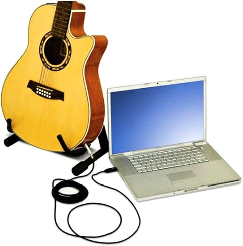 VAlinks USB Guitar Cable, USB Guitar Cord Male to 6.35mm 1/4" Mono Male Electric Guitar Cable, Computer Audio Connector Cord Adapter for Music Instrument Recording Singing (3m/10ft) in Kuwait