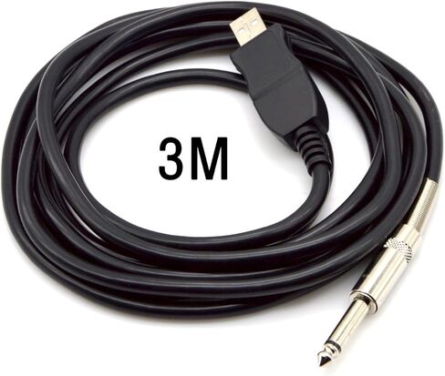 VAlinks USB Guitar Cable, USB Guitar Cord Male to 6.35mm 1/4" Mono Male Electric Guitar Cable, Computer Audio Connector Cord Adapter for Music Instrument Recording Singing (3m/10ft) in Kuwait